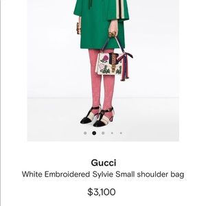 White embroidery Sylvia shoulder bag